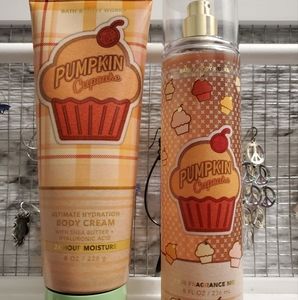 Bath and Body Works Pumpkin Cupcake Body Cream and Ffm FULL SIZE UNUSED